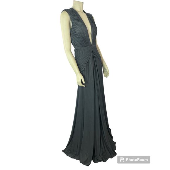 JOVANI PROM sexy gown, ruching at sides & bodice, open back  6543 gray Size 6 - Picture 7 of 14